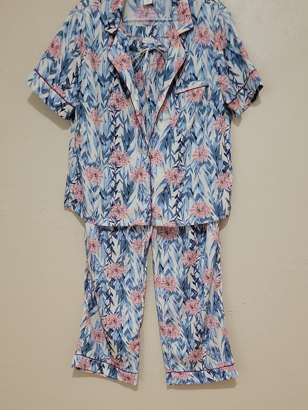 Cynthia Rowley Blue and Pink Floral Pajama Set